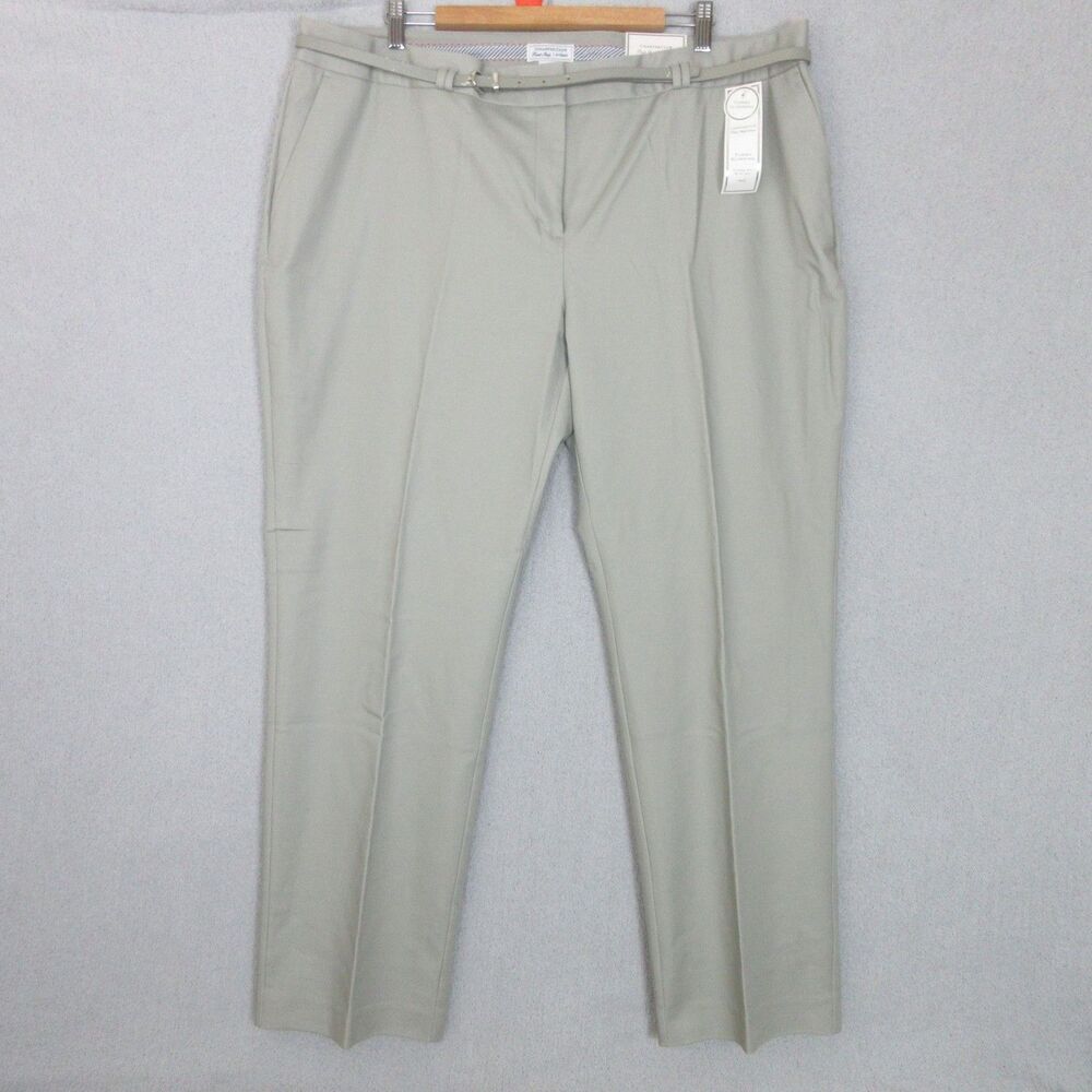 Charter Club Pants Womens 20W Tummy Slimming Slim Leg Light Sage Classic Fit
